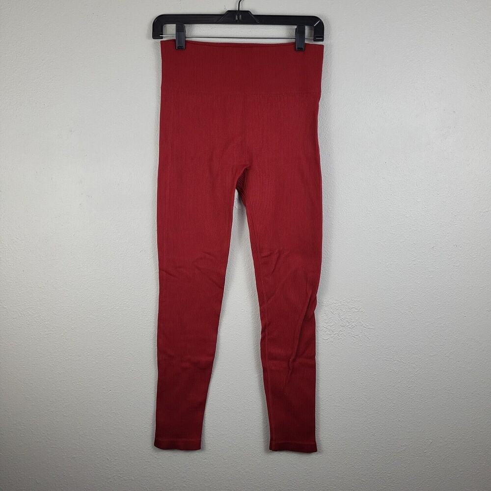 Zella Womens Red Regular Fit Comfort‎ Pull On Compression Leggings Size Medium
